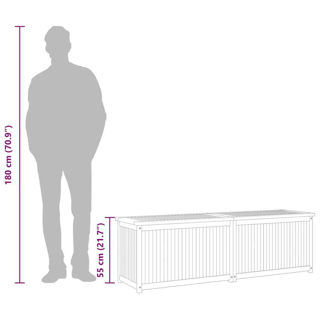 Garden Box 175x50x55 cm Solid Wood Teak